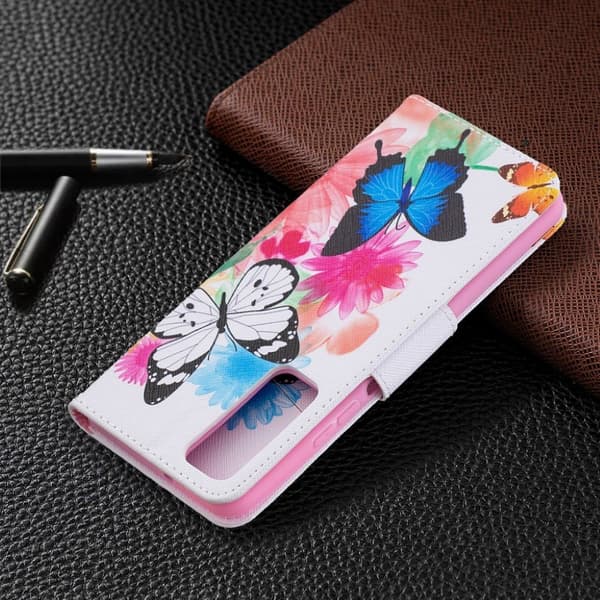 wonderland Huawei Y7A / P Smart 2021 flip etui - Two sommerfugle Multicolor