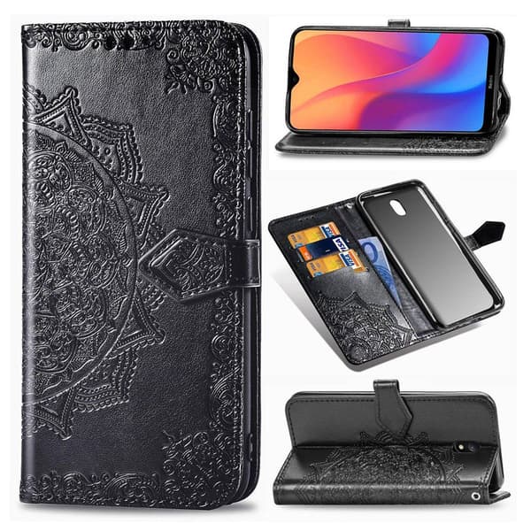 Mandala Xiaomi Redmi 8A Flip kotelot - Musta Black