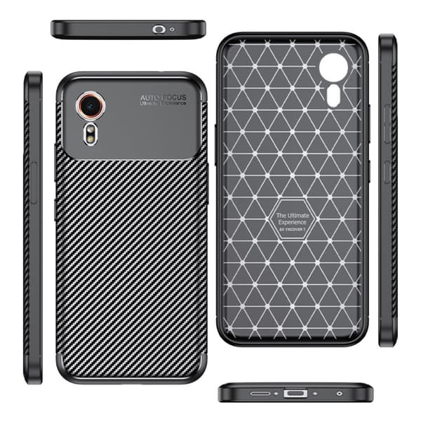 Carbon Shield Samsung Galaxy Xcover 7 kotelot - Läpinäkyvä Silver grey