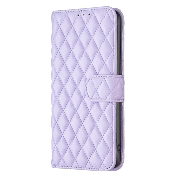 Rhombus mat iPhone Xs flip etui - Lilla Purple