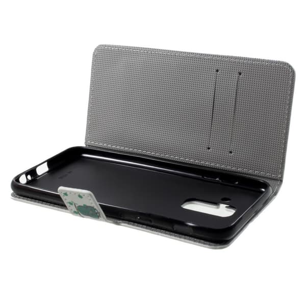 Samsung Galaxy A6 (2018) mobilfodral PU läder plånbok stående läge tryck - Sovande uggla multifärg