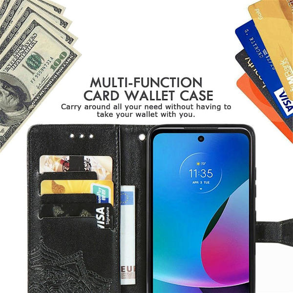 Mandala Motorola Moto G Play (2023) Flip Etui - Sort Black
