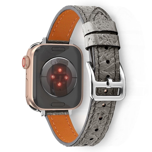 Apple Watch (41mm) urrem i ægte vævet læder - Grå Silver grey