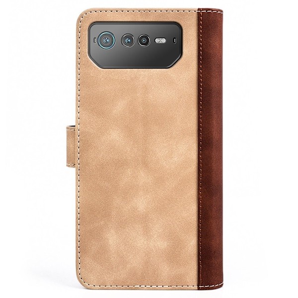 To-farvet Asus ROG Phone 6 læderetui - Gul Yellow