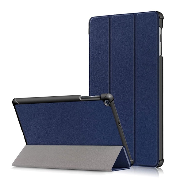 Samsung Galaxy Tab A 10.1 (2019) kolminkertainen nahkakotelo - Tummansininen Blue