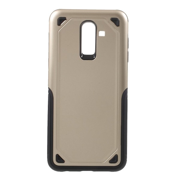 Samsung Galaxy J8 (2018) beskyttelsesetui i kombimaterialer med nupret ameringaoverfalde - Guld Gold