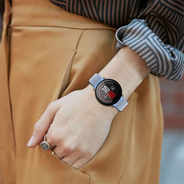 22mm Amazfit GTR 47mm / Pace / Stratos nylon urrem - Søblå Blue