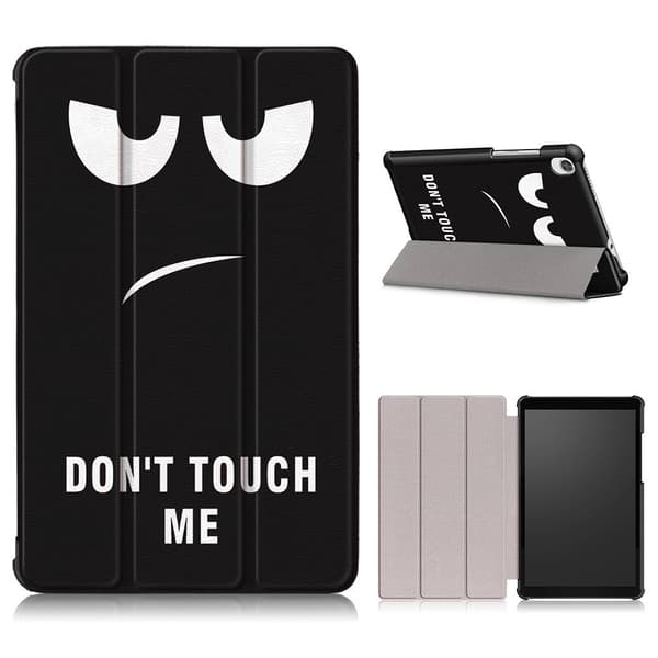 Lenovo Tab M8 Cool Mønster Lær Flippetui - Do Not Touch Me Black