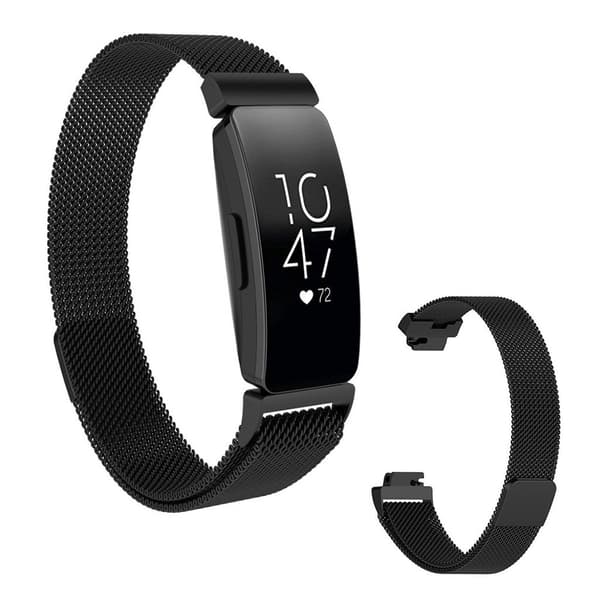 Fitbit Inspire / Inspire HR rustfritt stål ur band - Svart Black