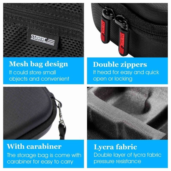 STARTRC GoPro Hero 10 PU leather storage bag with strap Svart