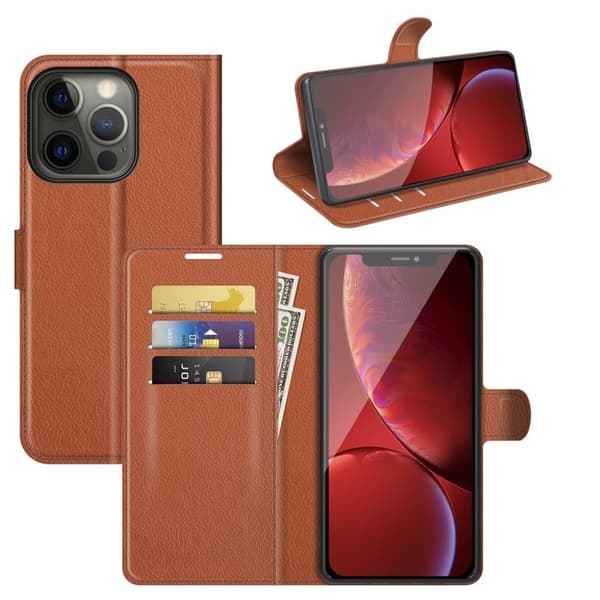 Classic iPhone 13 Pro flip etui - Brun Brown