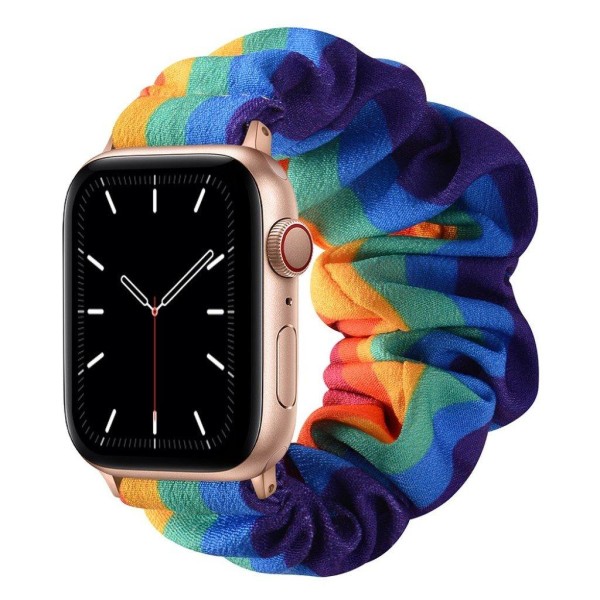 Apple Watch 40mm elastisk hårbåndsurrem - Regnbue / Størrelse: L Multicolor