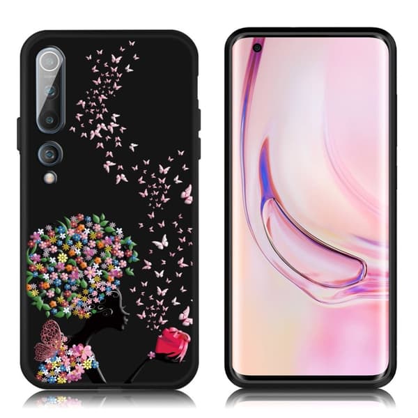 Imagine Xiaomi Mi 10 Pro Cover - Blomster og Sommerfugle Multicolor