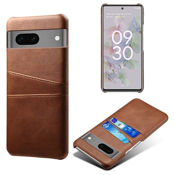 Dual Card Fodral Google Pixel 7a - Brun Brun