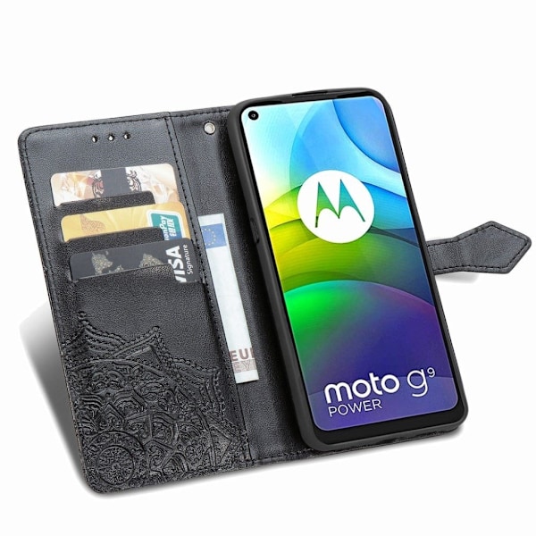 Mandala Motorola Moto G9 Power Flip Etui - Sort Black