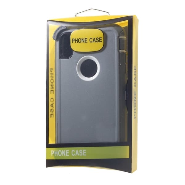 iPhone Xs Max heavy duty kickstand hybrid etui - Grå/Hvid Multicolor