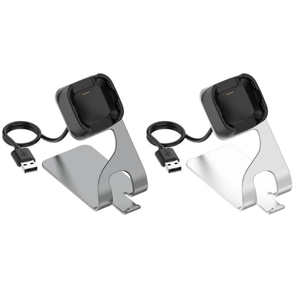 Fitbit Versa Lite / Versa ladestasjonbrakett - Grå Silver grey