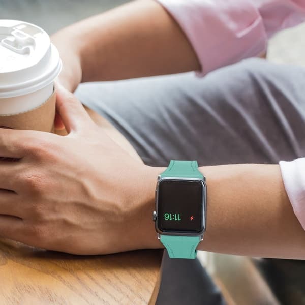 Apple Watch Series 5 40mm ægte læder Urrem - Grøn Green