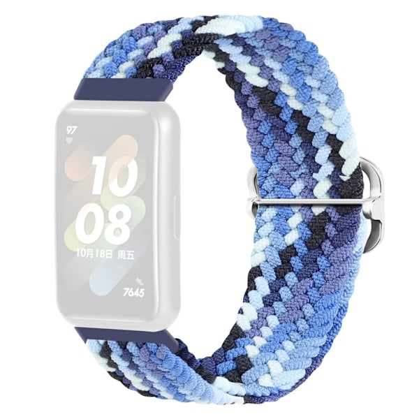 Huawei Band 7 klockarmband i vävd stil - Färgglad Blå Blå