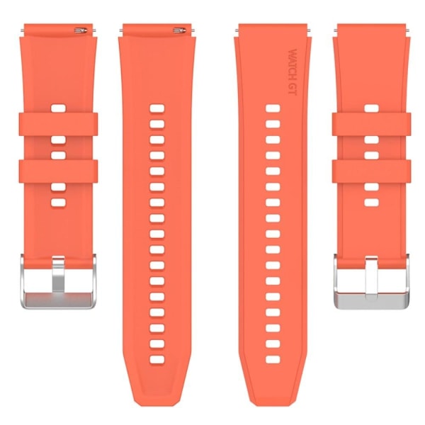 20mm simple silicone watch strap for Samsung watch silver buckle Orange