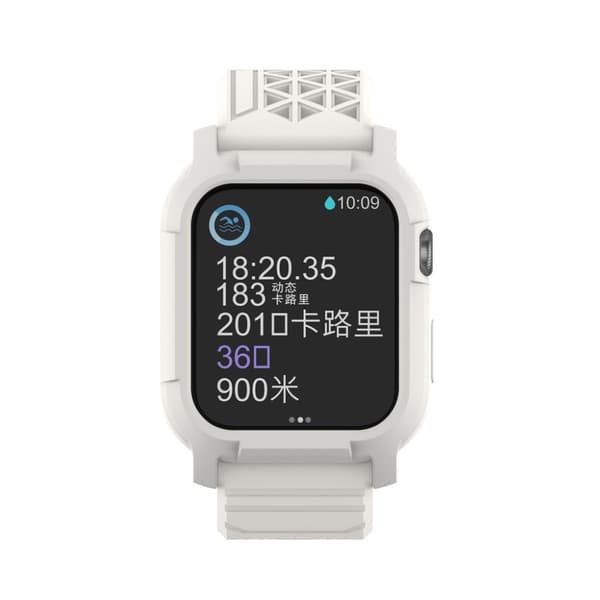 Apple Watch Series 5 44 mm holdbar silikoneurrem - Hvid White