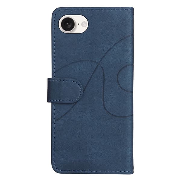 Teksturoitu nahkakotelo hihnalla iPhone 16e - Sininen Blue