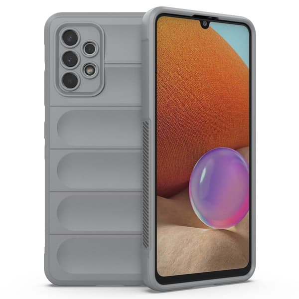 Mjukt greppformat Samsung Galaxy A32 skal - Silver/Grå Silvergrå