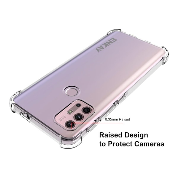 ENKAY genomskinligt droppsäkert fodral för Motorola Moto G20 / G30 / G10 Transparent