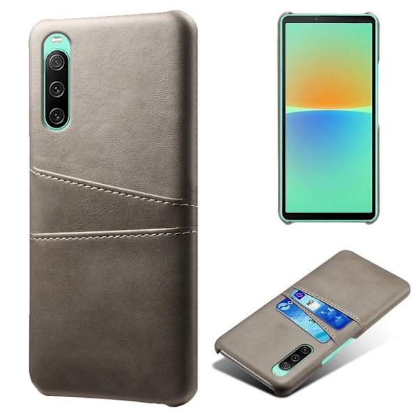 Dual Card Sony Xperia 10 IV kotelot - Harmaa Silver grey