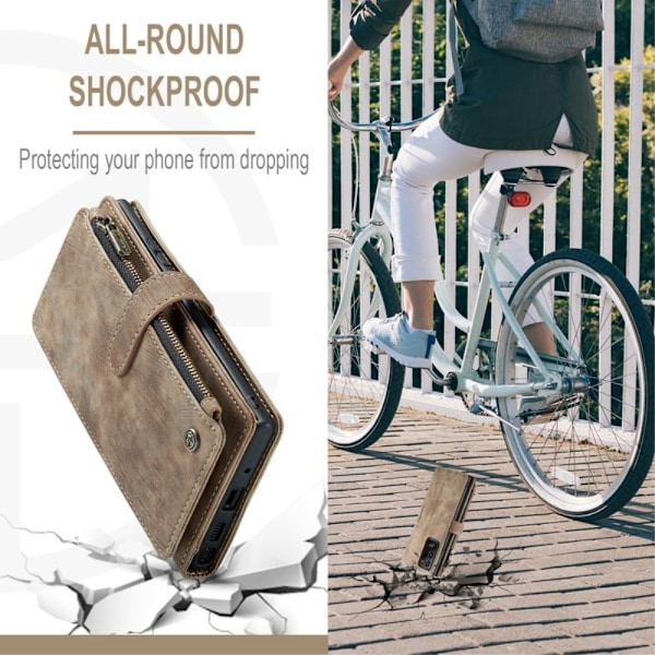 CaseMe Samsung Galaxy Note 20 Ultra 5G etui med lynlås og pung - Brun Brown