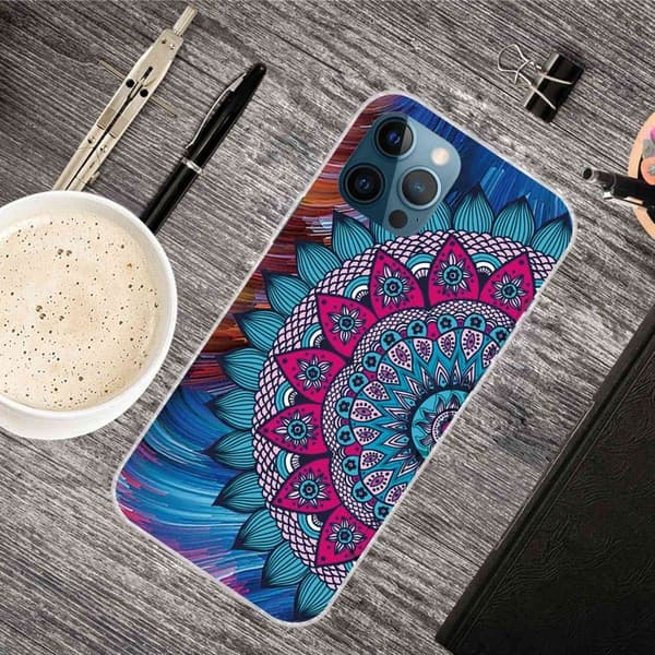 Deco iPhone 14 Pro deksel - Mandalablomst Multicolor
