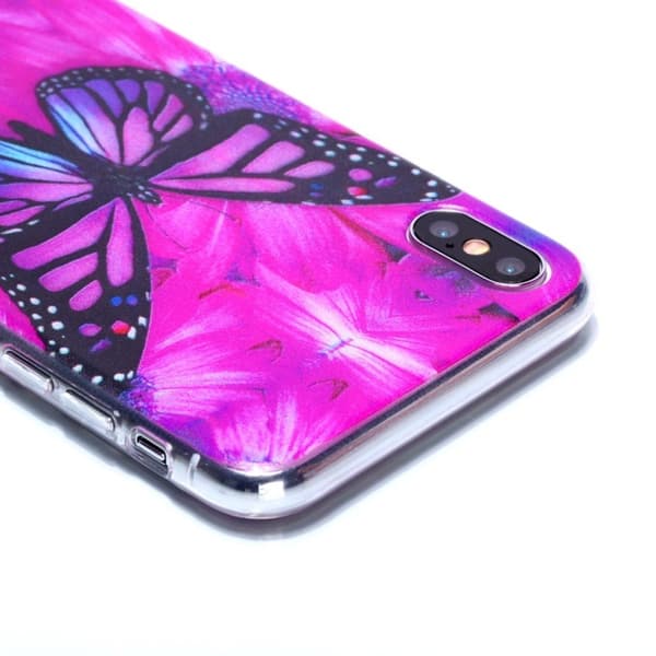 iPhone Xs Max Unikt silikonplast mobilskal med bildmotiv - Fjäril multifärg