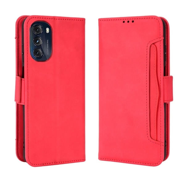 Motorola Moto G (2022) moderni nahkainen lompakkokotelo - Punainen Red