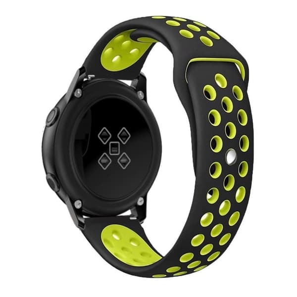 Samsung Galaxy Watch Active tofarvet silikoneurrem - sort / gul Black