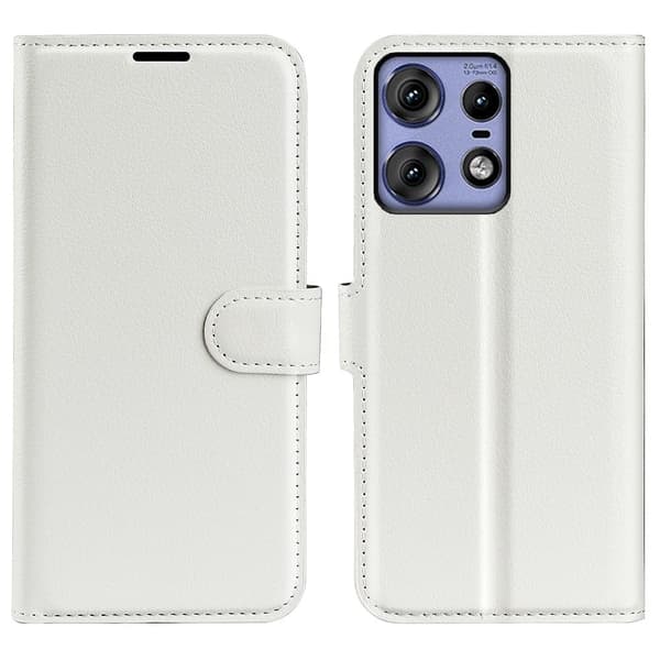 Classic Motorola Edge 50 Pro flip etui - Hvit White