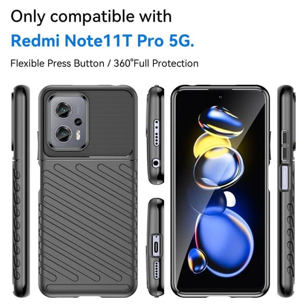 Thunder Xiaomi Poco X4 Gt / Note 11t Pro / 11t Pro Plus Suojakotelo - Musta Black