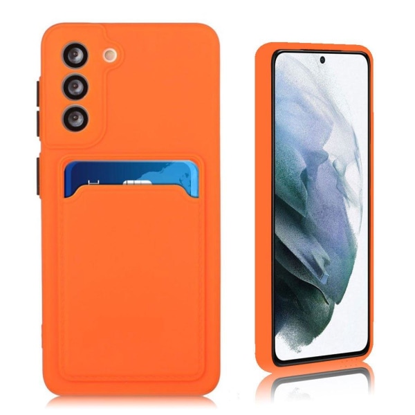 Kortholder cover til Samsung Galaxy S21 FE - Orange Orange