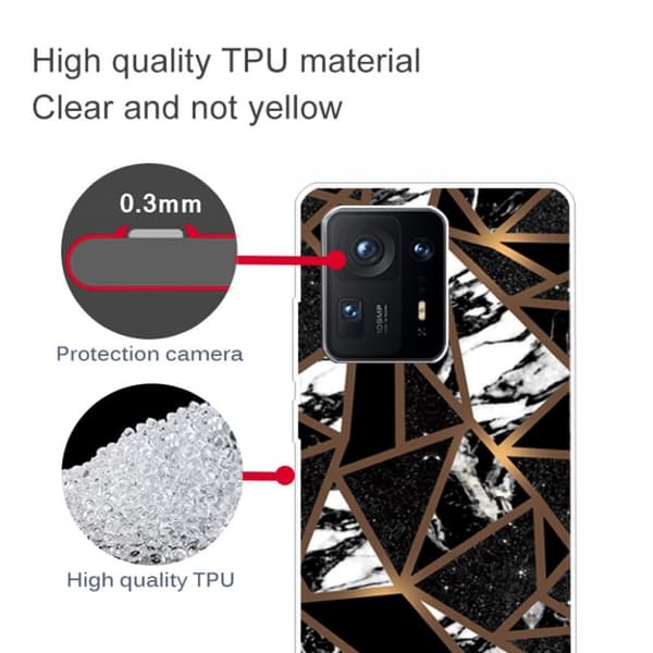 Marble Xiaomi Mix 4 Suojakotelo - Black Tile Fragments Black