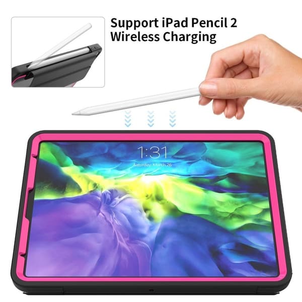 iPad Pro 11 tommer (2020) elegant trefoldig etui - Svart / Rose Black