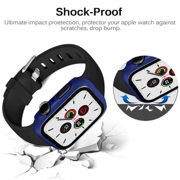 Apple Watch Series 5 / 4 40mm holdbar mat ramme - Mørkeblå Blue