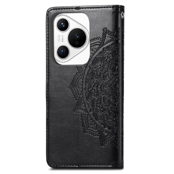 Mandala Huawei Pura 70 nahkakotelo - Musta Black