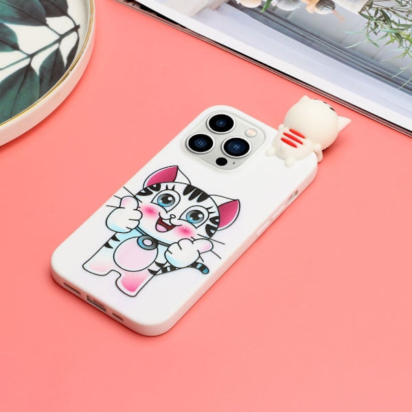 Cute 3D iPhone 14 Pro skal - Vit Vit