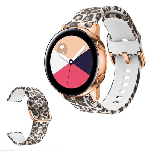 Silikoneurrem med malerisk mønster til Amazfit- og Samsung-ure - Brun Leopard Brown
