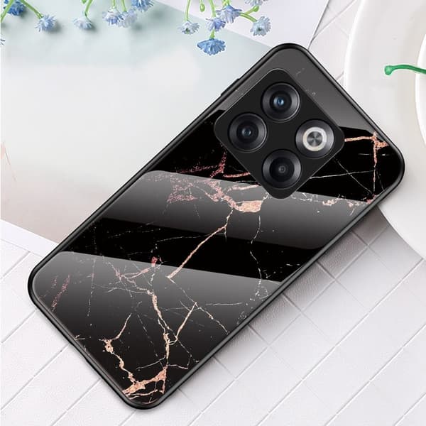 Fantasy Marble OnePlus Ace Pro / 10t Deksel - Gold Svart Klinkekule Black