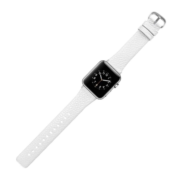 Apple Watch Series 3/2/1 42mm litchi texture watch band - White Vit