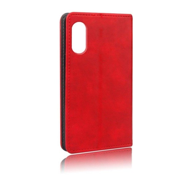 Crazy Horse iPhone Xs Max læder flip cover - Rød Red