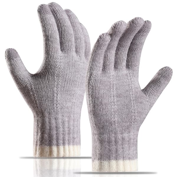 Strikkede vintercykelhandsker - Lyslilla Touch Screen-Kompatibilitet Varm & Stilfuld Purple