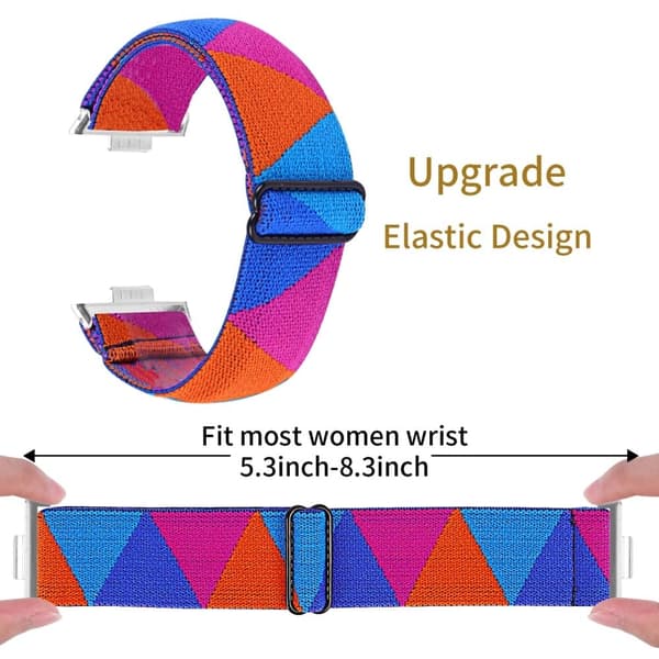 Huawei Watch Fit 3 Nylon Watch Strap Pattern Print Adjustable Elastic Wrist Band - 21# Purple