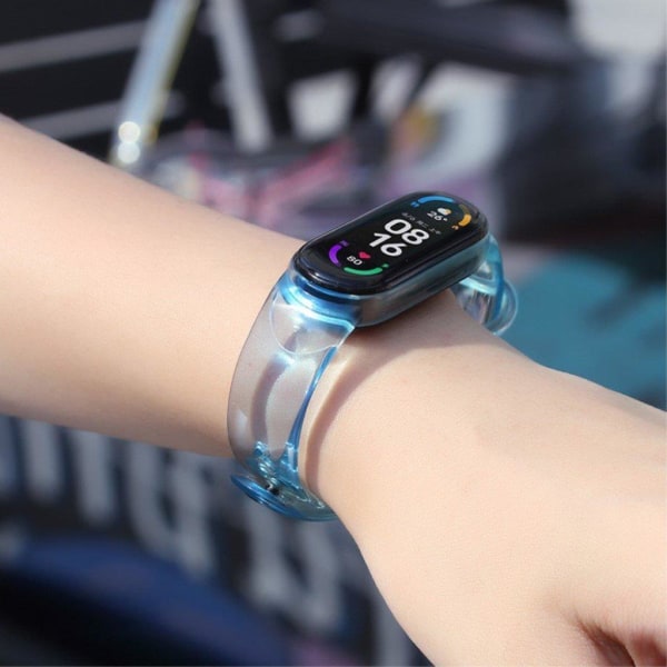 Xiaomi Mi Smart Band 6 / 5 unique color change watch strap - Blu Blå