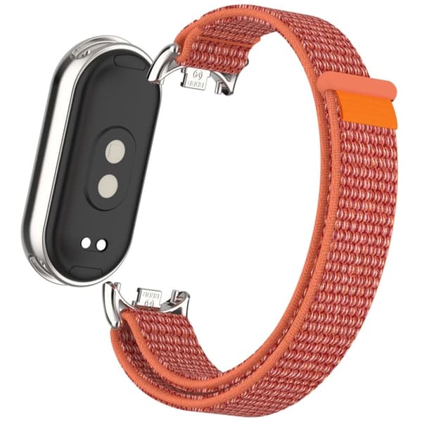 Xiaomi Mi Band 9 / Smart Band 8 Klockarmband Nylon Loop Justerbart handledsband - Rosenröd Rosa
